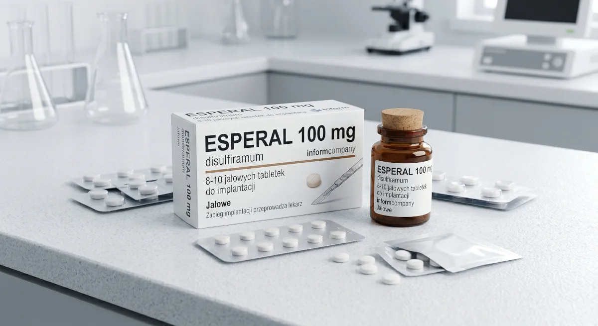 Zabieg implantacji oryginalnej wszywki alkoholowej Esperal Disulfiram